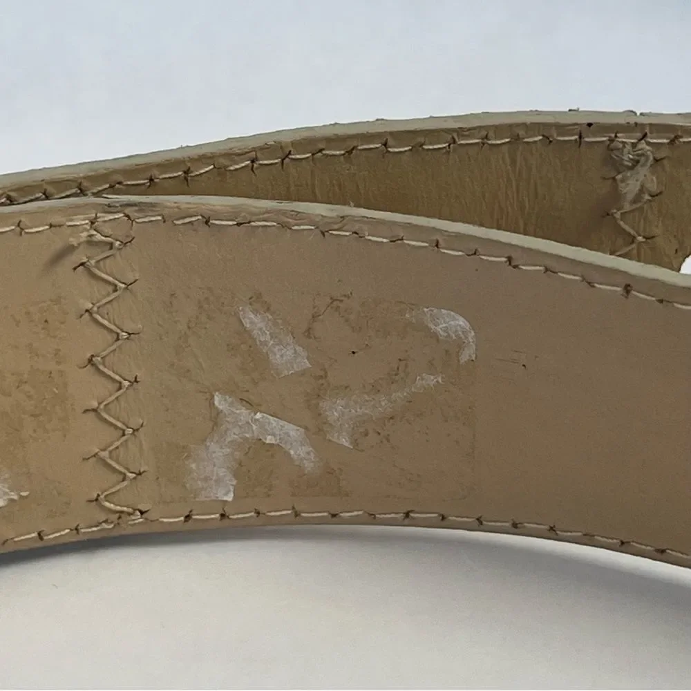 Vintage Milano Italy Croc Embossed Leather Belt - Vera Pelle Gold Buckle M